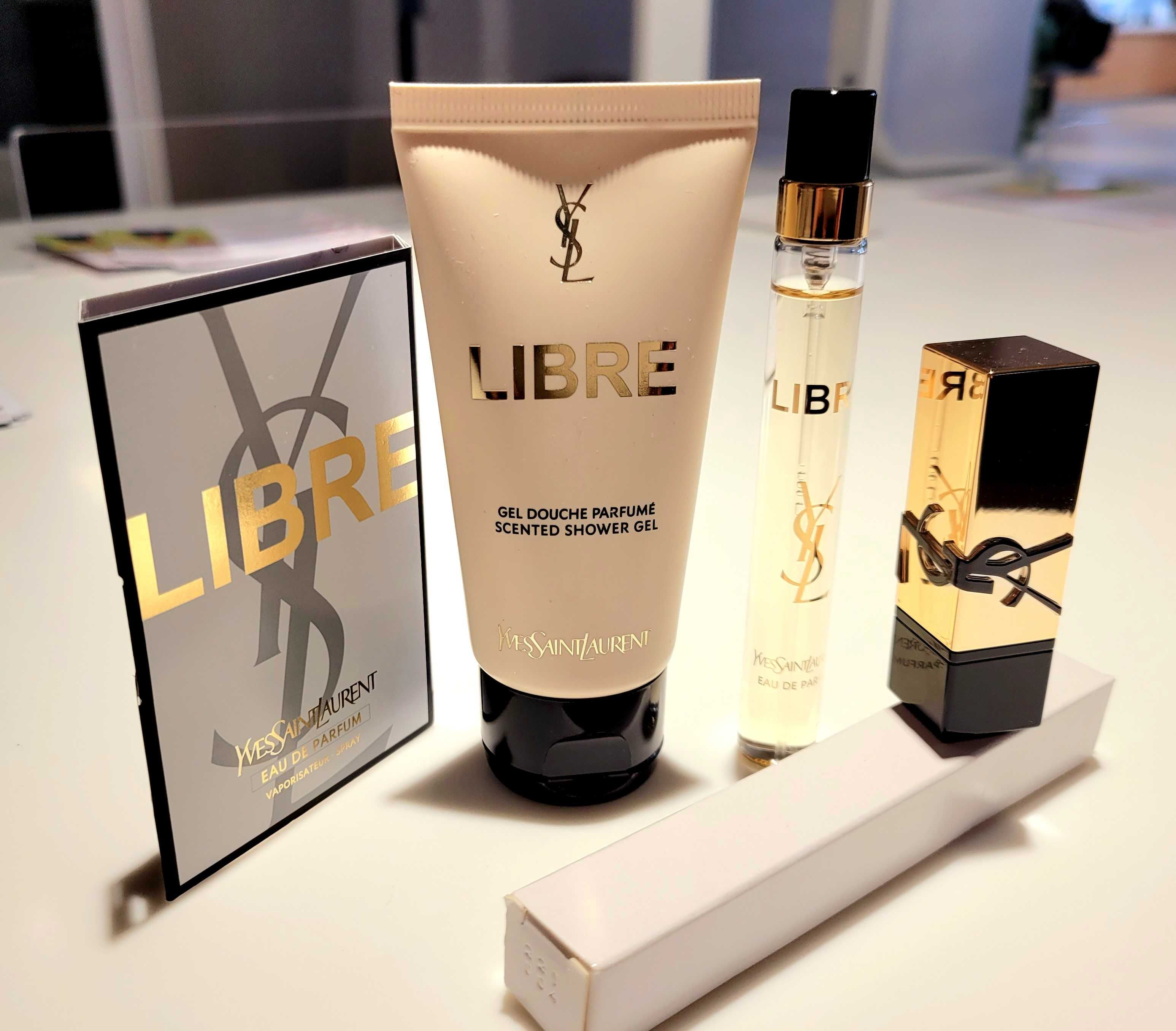 Zestaw Yves Saint Laurent żel perfumy edp szminka pomadka