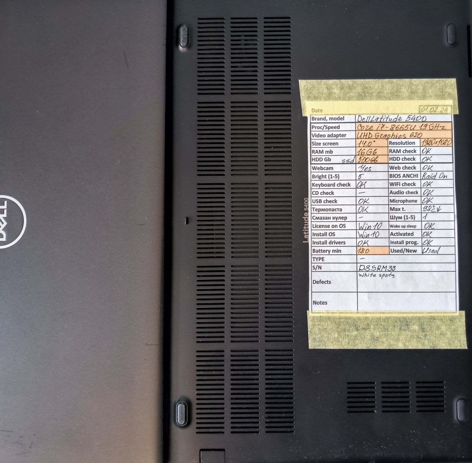 Dell latitude 5400 SSD 500 RAM 16 Windows 11