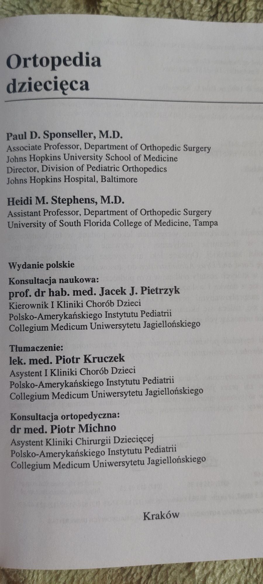 Ortopedia dziecięca, Sponseller, Stephens
