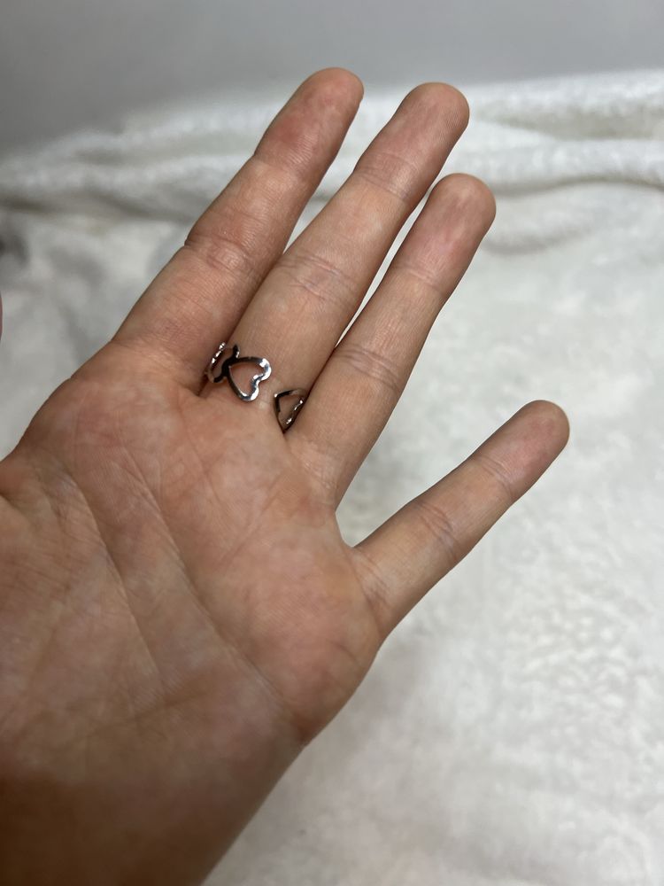 Pierścionek classy serca serduszka heart aesthetic metal coquette
