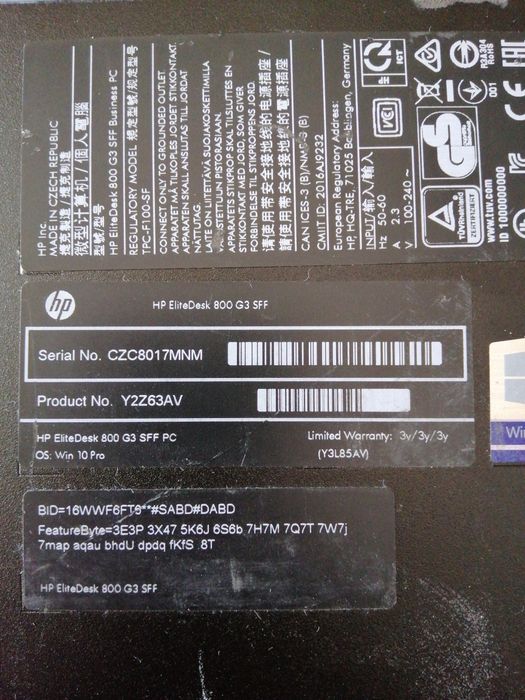 HP elitedesk800G3 g4560, Z240 робоча система, комплектуючі з Німеччини