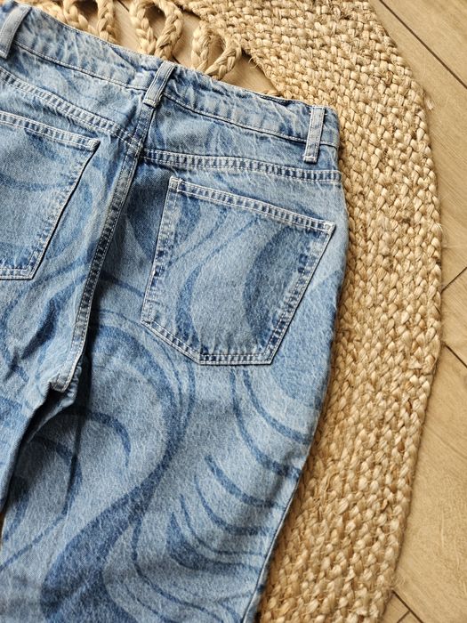 Damskie wyjątkowe Asos spodnie Jeansy wzorem w fale 28/32