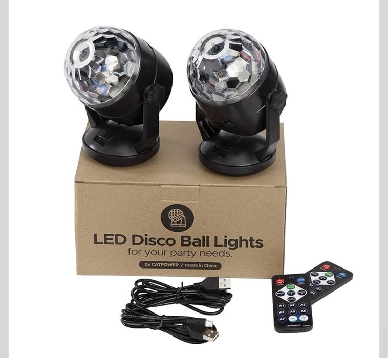 Projektirv Dyskotekowy kula  Disco LED RGB + PILOT 2 szt w zestawie