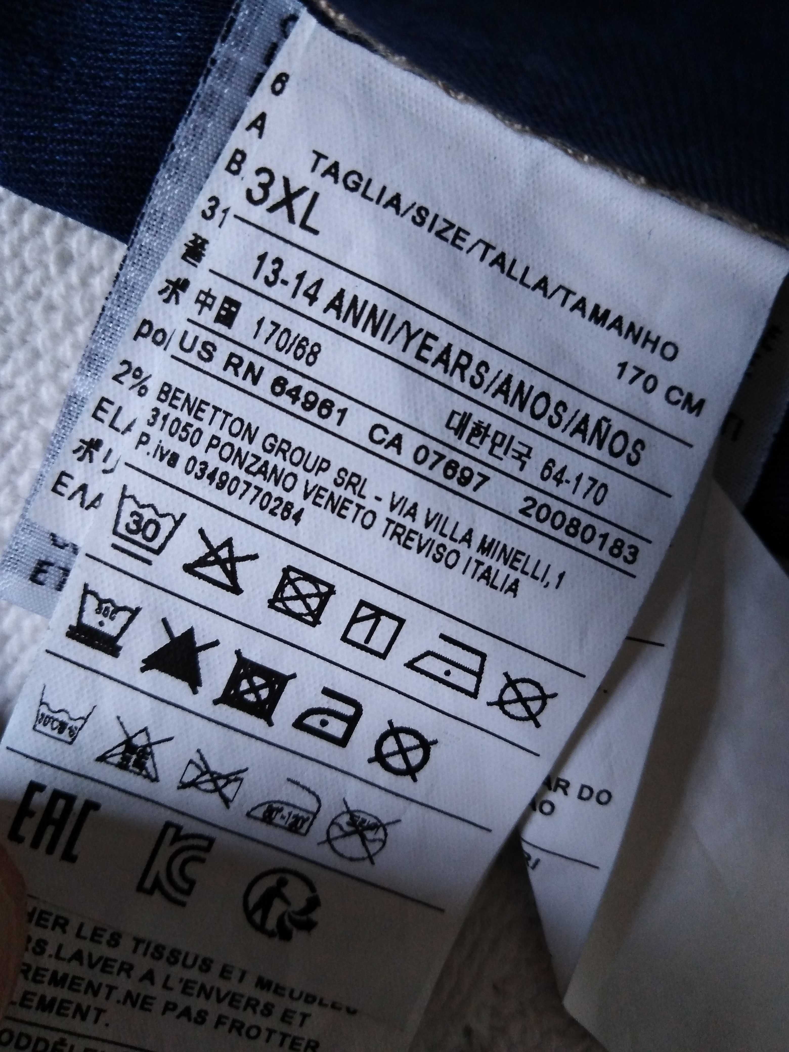 Calças Ganga Azuis Benetton Jeans 3XL 170cm 13-14 Anos