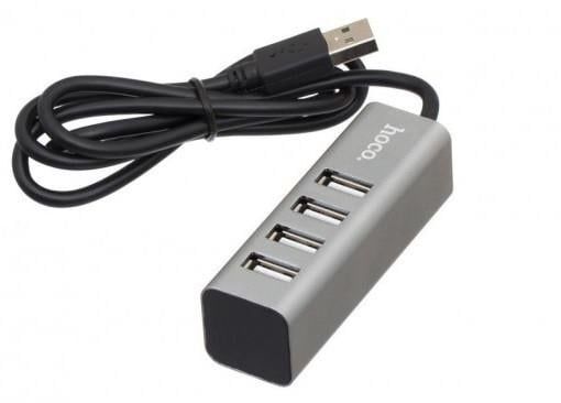 USB Hub адаптер Hoco HB1 серый