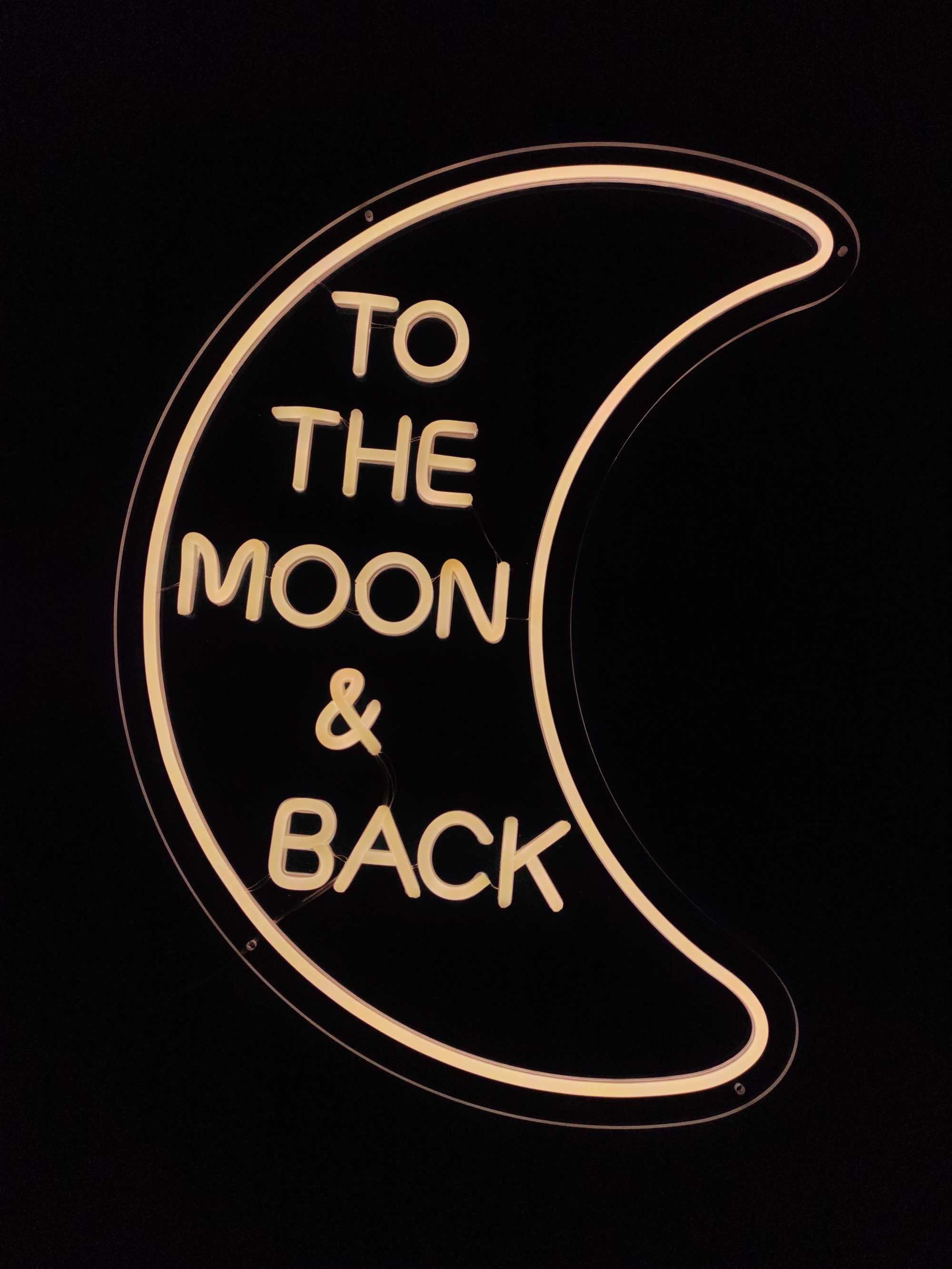 To the Moon & Back napis neon ledon Na skraju raju wesele ślub