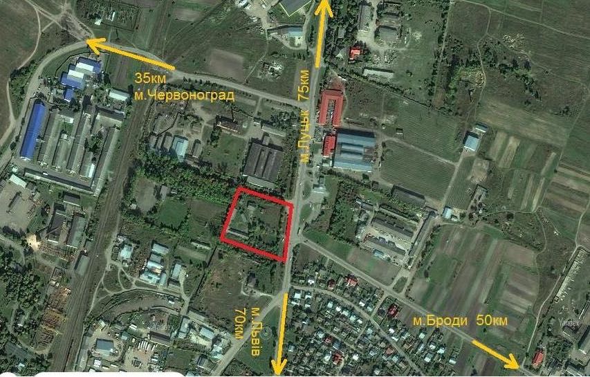 Продаж земельної  ділянки комерційного призначення та склад м. Радехів