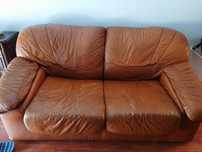 sofa cama em pele genuina