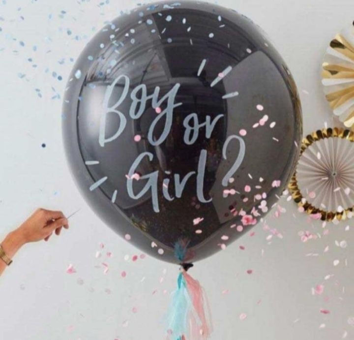 Велика кулька на гендерпаті с конфети возд шар сюрприз гендер вечеринк
