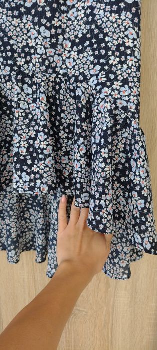 Spódnica maxi S kwiaty kwiatuszki drobne kwiatki H&m