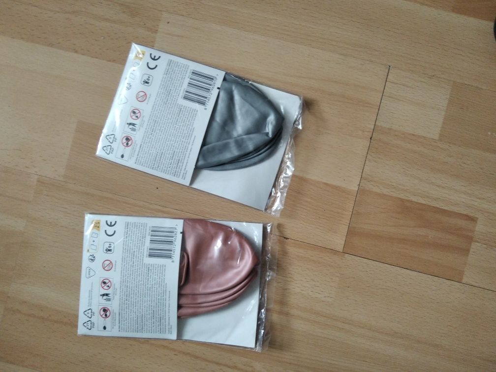Nowe balony XL 60 cm srebrne i różowe złoto hel i powietrze