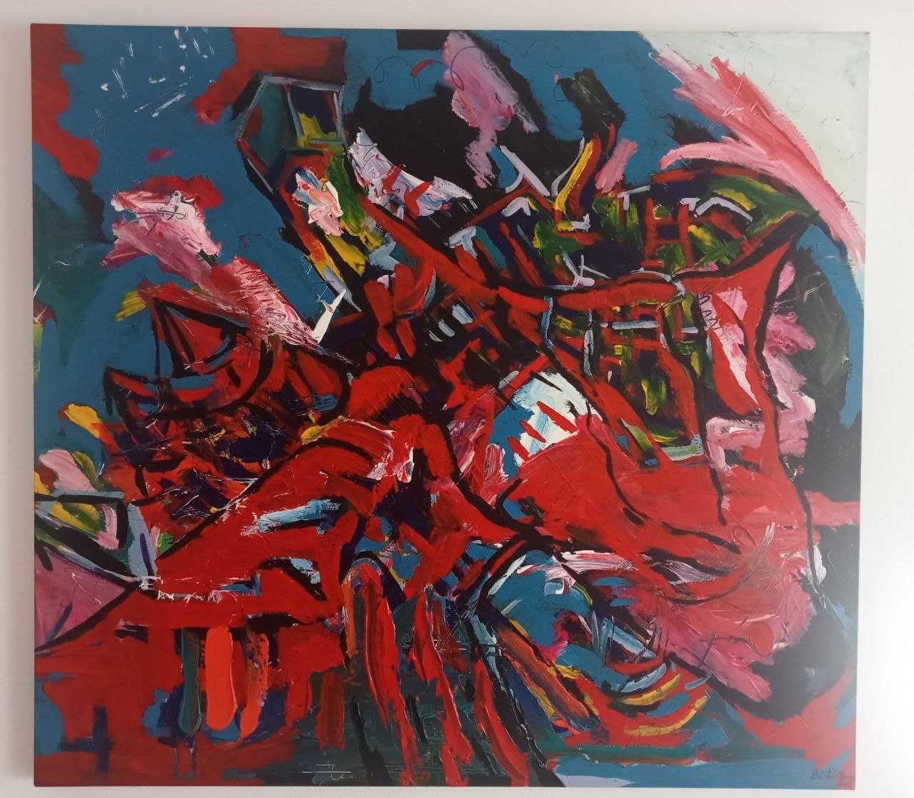 pintura tela cerca de 1 metro cada lado