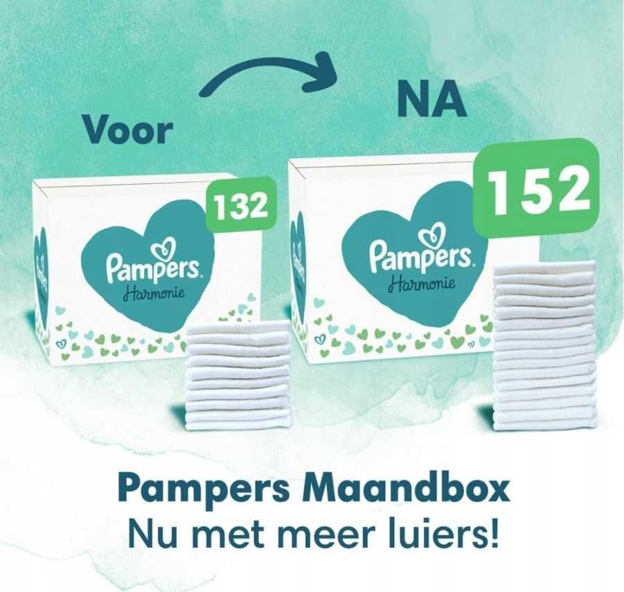 Pieluszki Pampers Harmonie Pure Rozmiar 5 152 szt. Miesięczny zapas