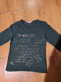 Koszulka z dl rekawem h&M 122/128 cm blyszczace napisy