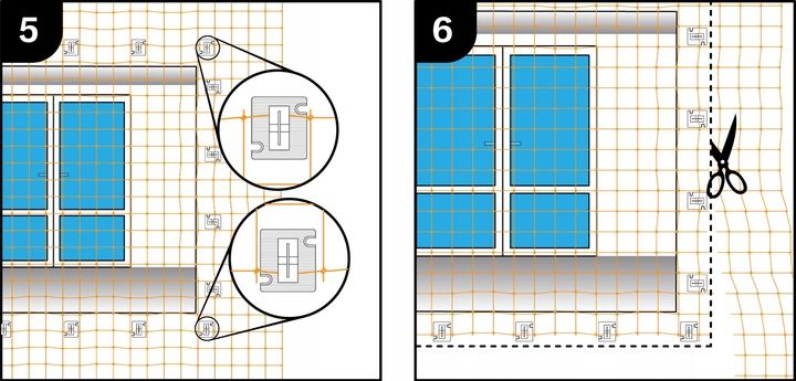 Zestaw Siatka Na Balkon 2x3m Z Drucikiem Premium Dla Kota Bez Wierceni