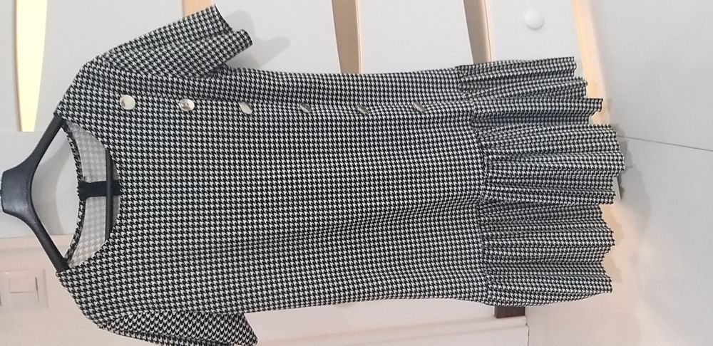 Sukienka kratka falbanka kobieca pepitka