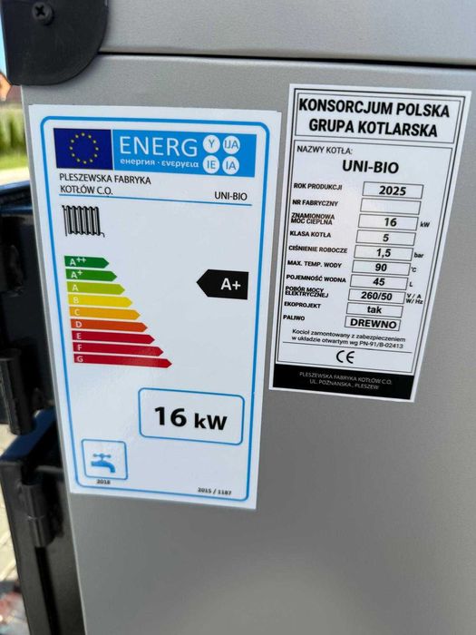 Kotły 16kW na Drewno Węgiel - PRODUCENT Piec Zasypowy do 160m2