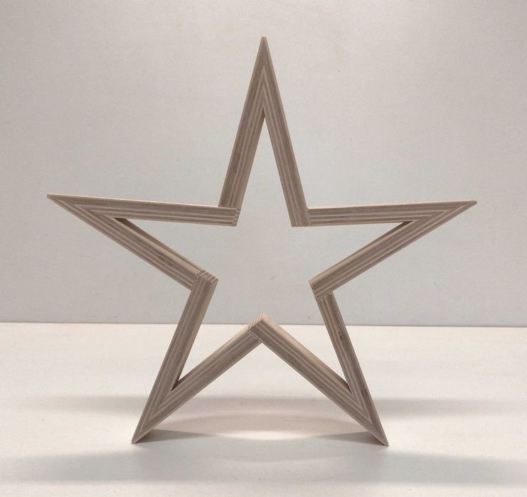 Drewniana Gwiazda Boże Narodzenie Dekor Baza Do Ozdabiania Wys.21,5cm