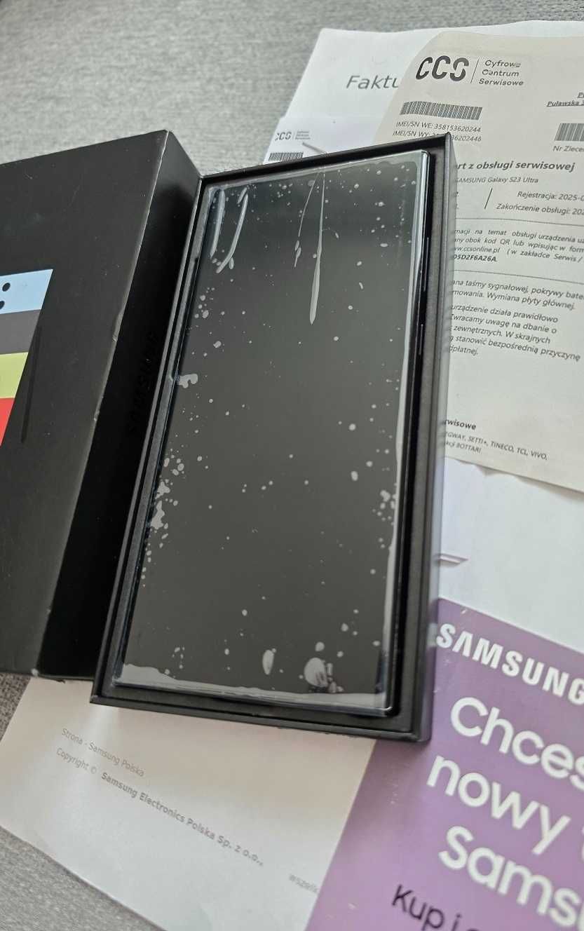 S23 Ultra 512 GB Gwarancja kupiony w sklepie Samsung, wymieniony na gw