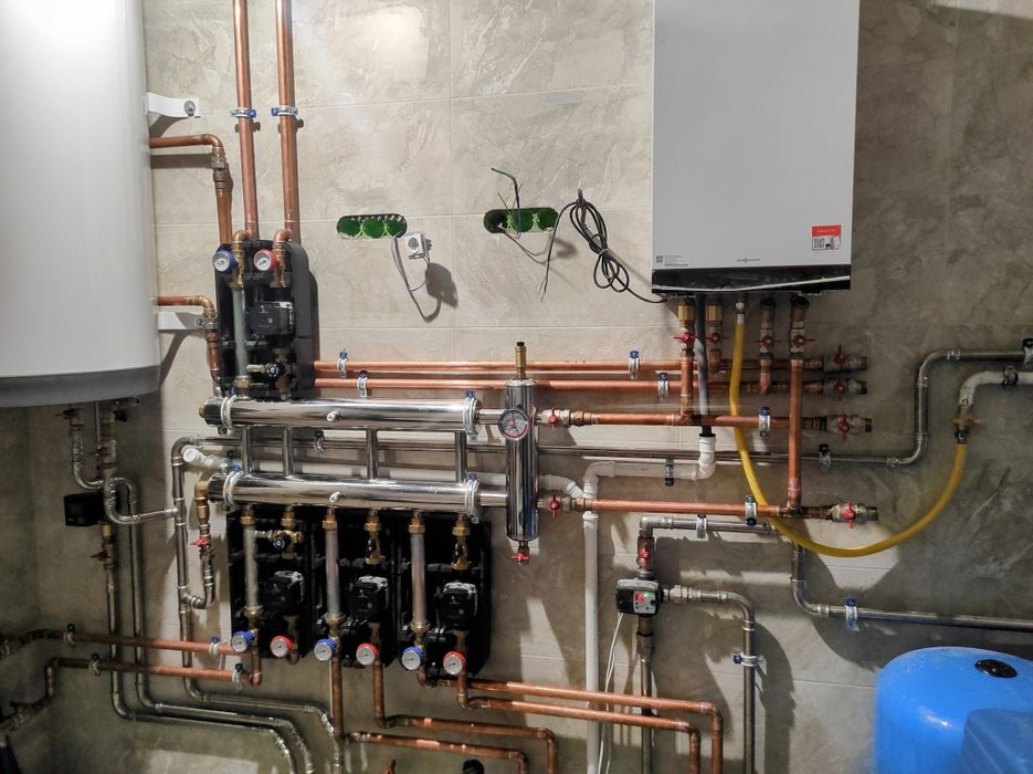 Монтаж сист.опалення,тепла підлога.Встановлення котлів.Сантехніка