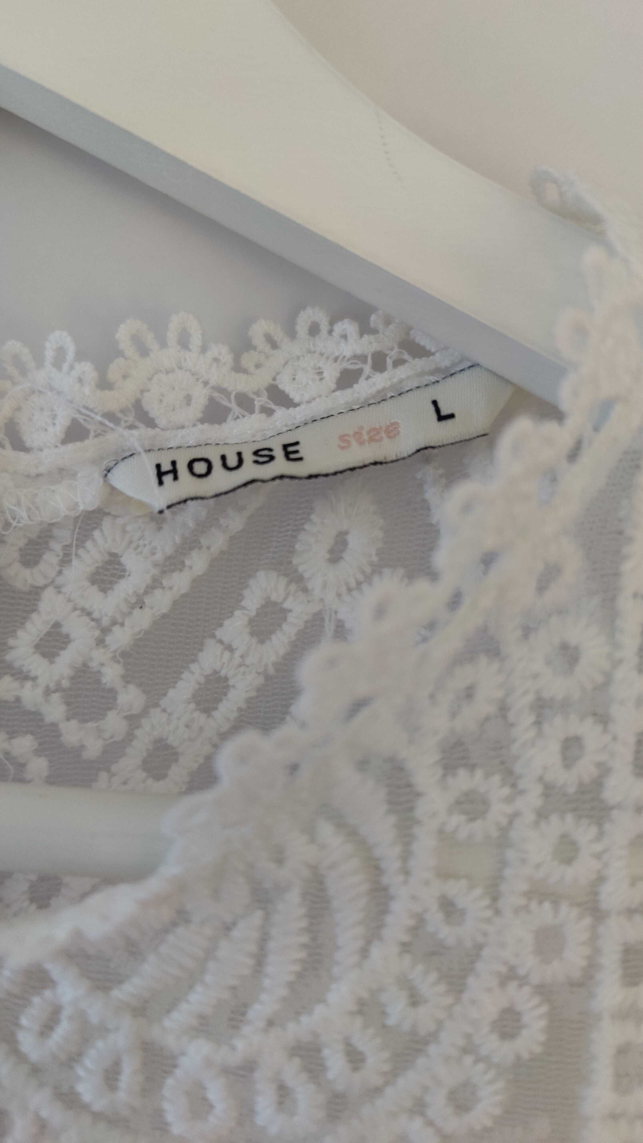 Biała sukienka koronkowa House L