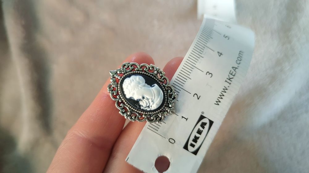 Pierścionek pierścień sygnet z kobieta kamea vintage retro