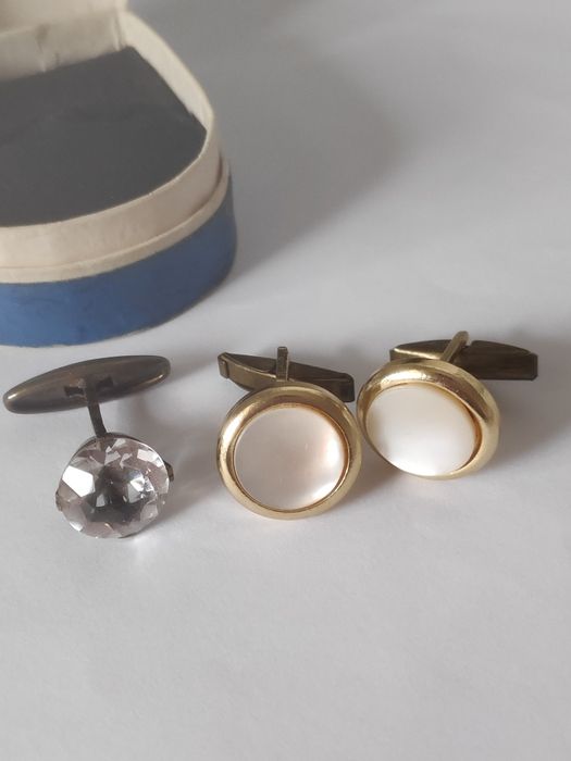 Запонки СССР срібні, з перламутром