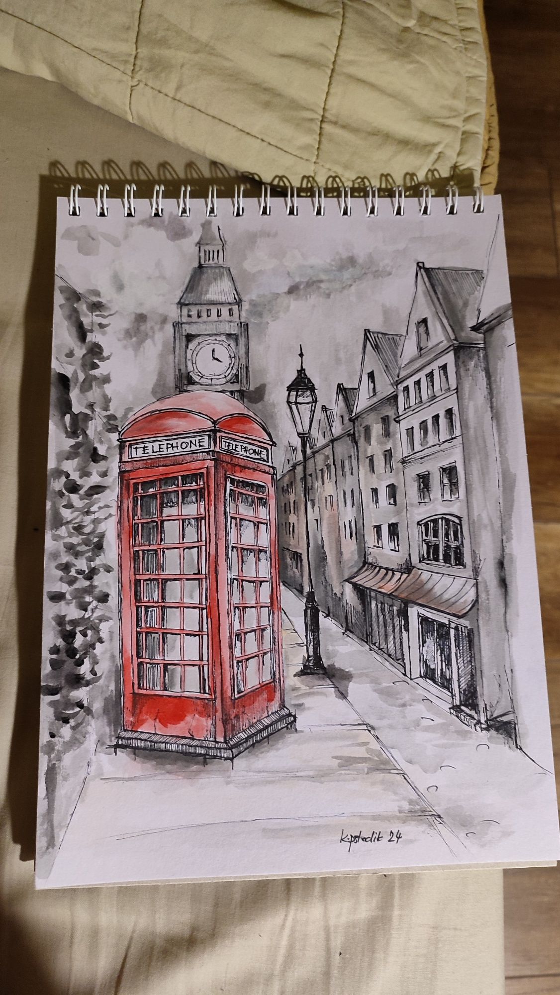 Rysunek grafika motyw Londynu