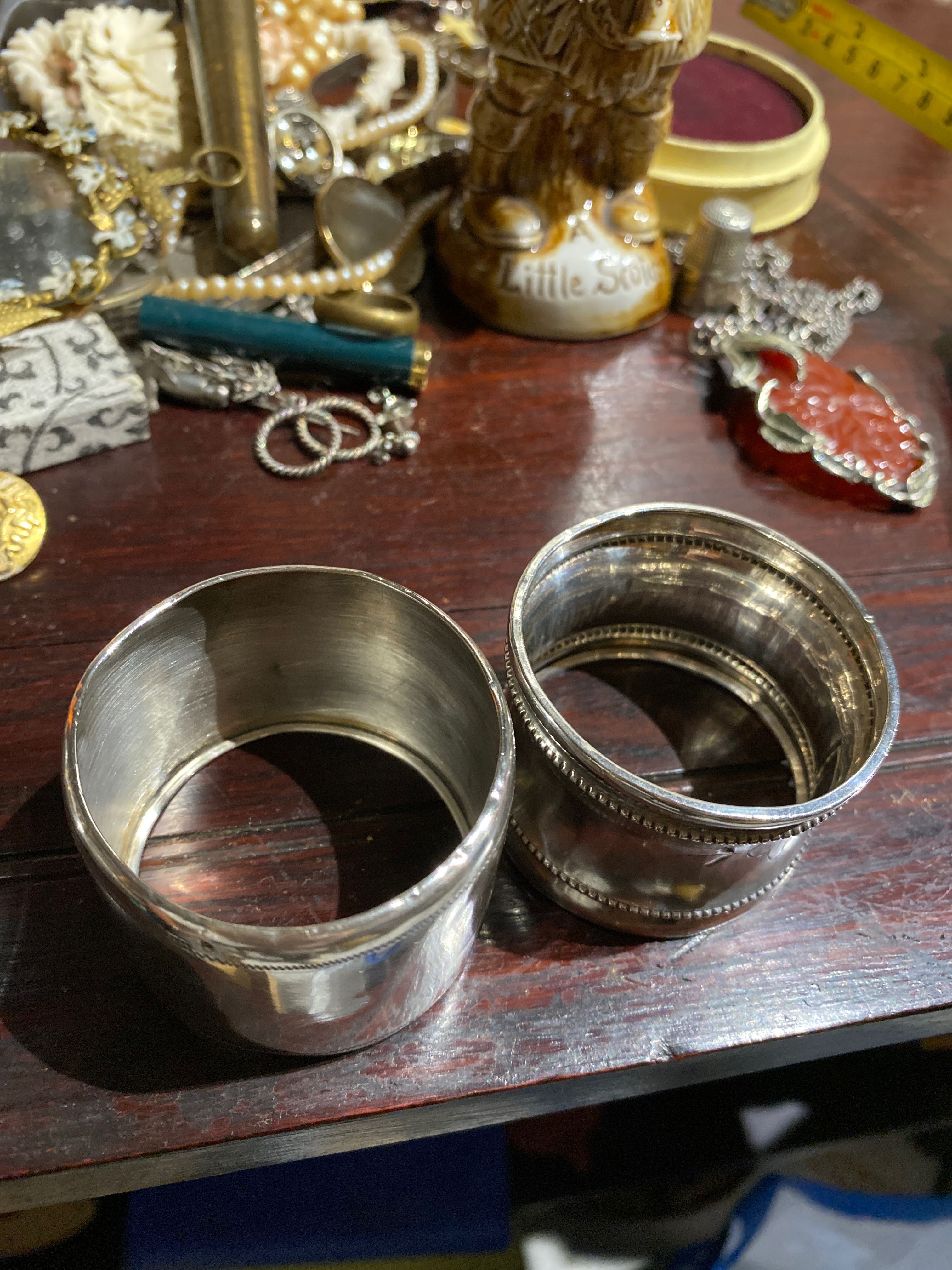 Argolas de Guardanapo Prata Portuguesa Javali e Porto Coroa 4,9 cm