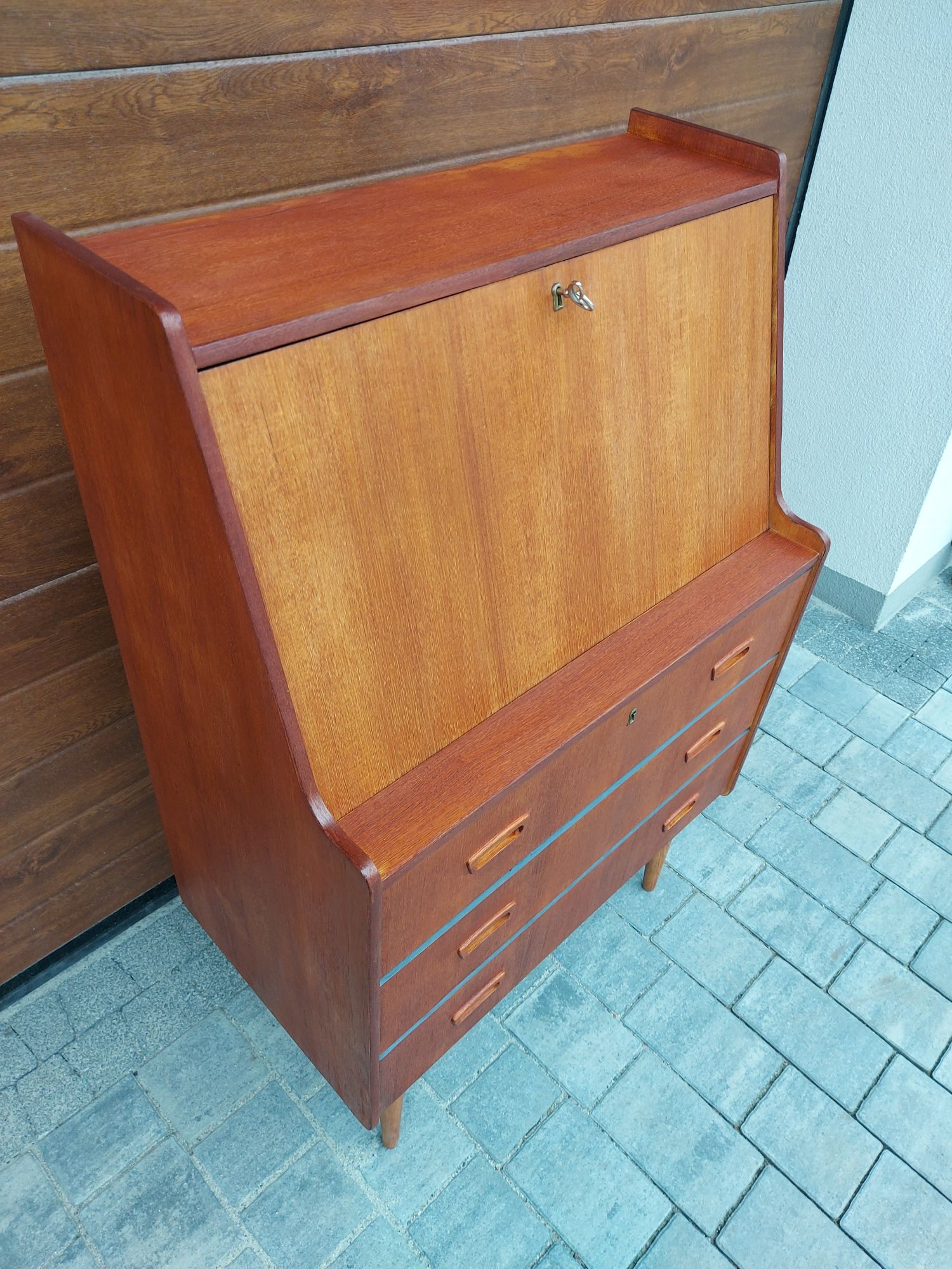 Komodka Sekretarzyk Biurko Dunski Design Lata 60 Oryginal Po Renowacji