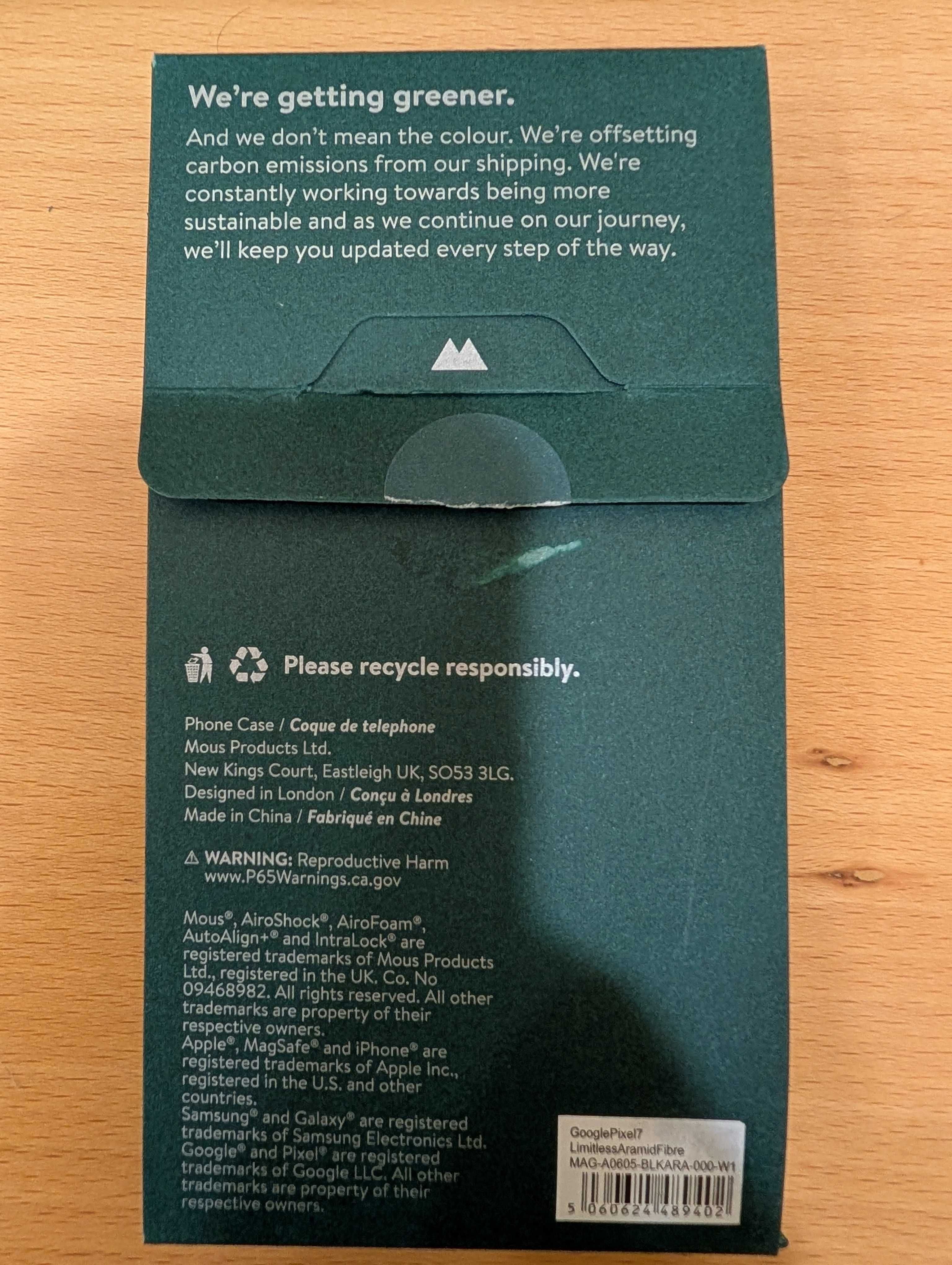 Pixel 7 - capa Mous fibra de carbono, compatível com MagSafe