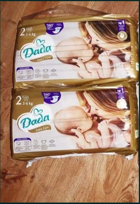 Pampersy Dada 2 extra care złote 3-6kg , 2 opakowania pełne, zamknięte