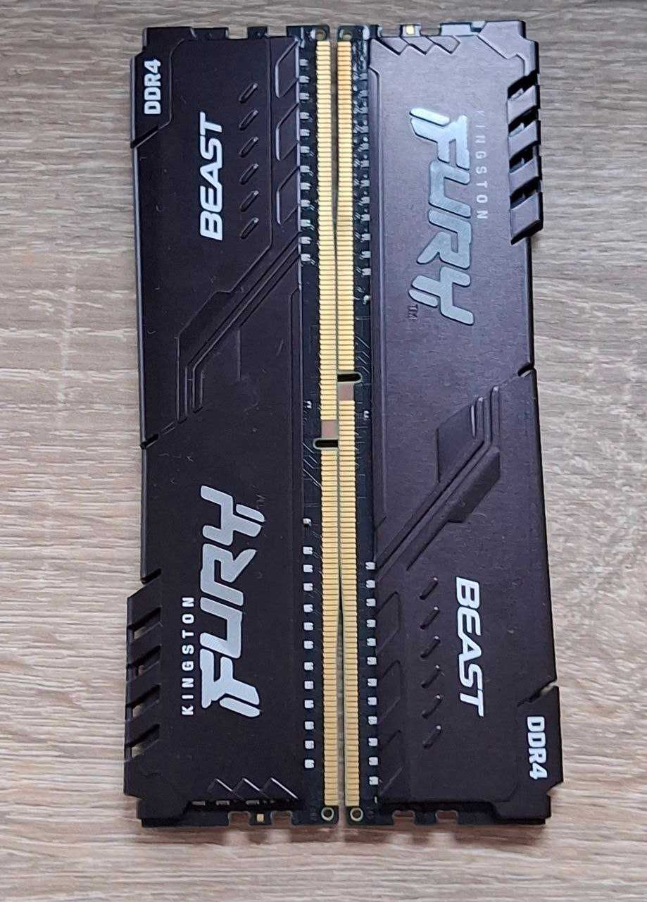 Оперативная память DDR4 от Kingston fury beast на 8 гб 4х2 2666MHz