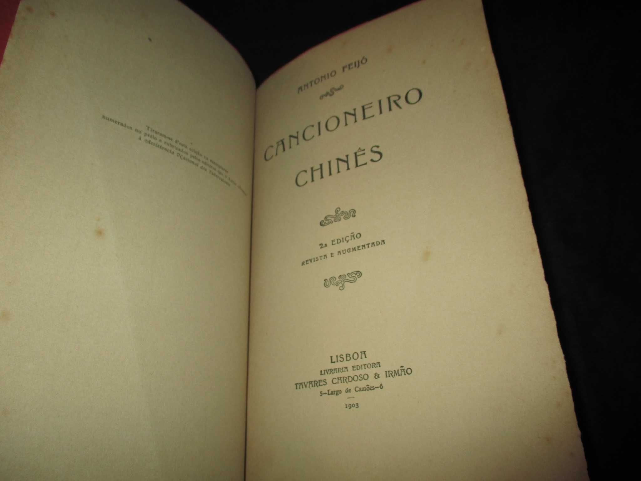 Livro Cancioneiro Chinês António Feijó 1903