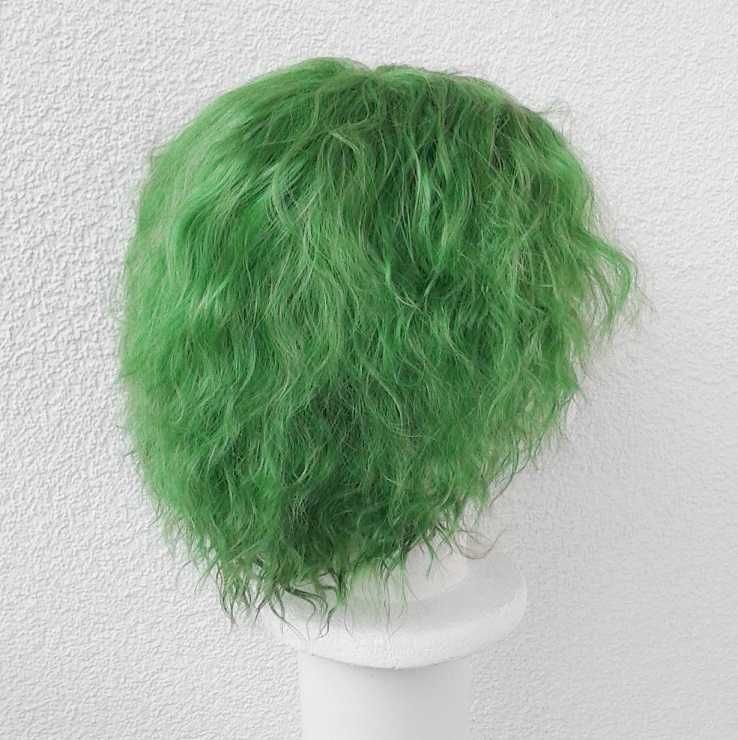 Zielona peruka krótka Joker Batman cosplay zielony wig falowana