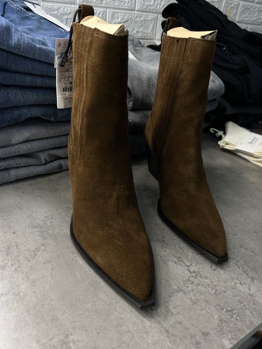 Казаки Zara натуральна замша
