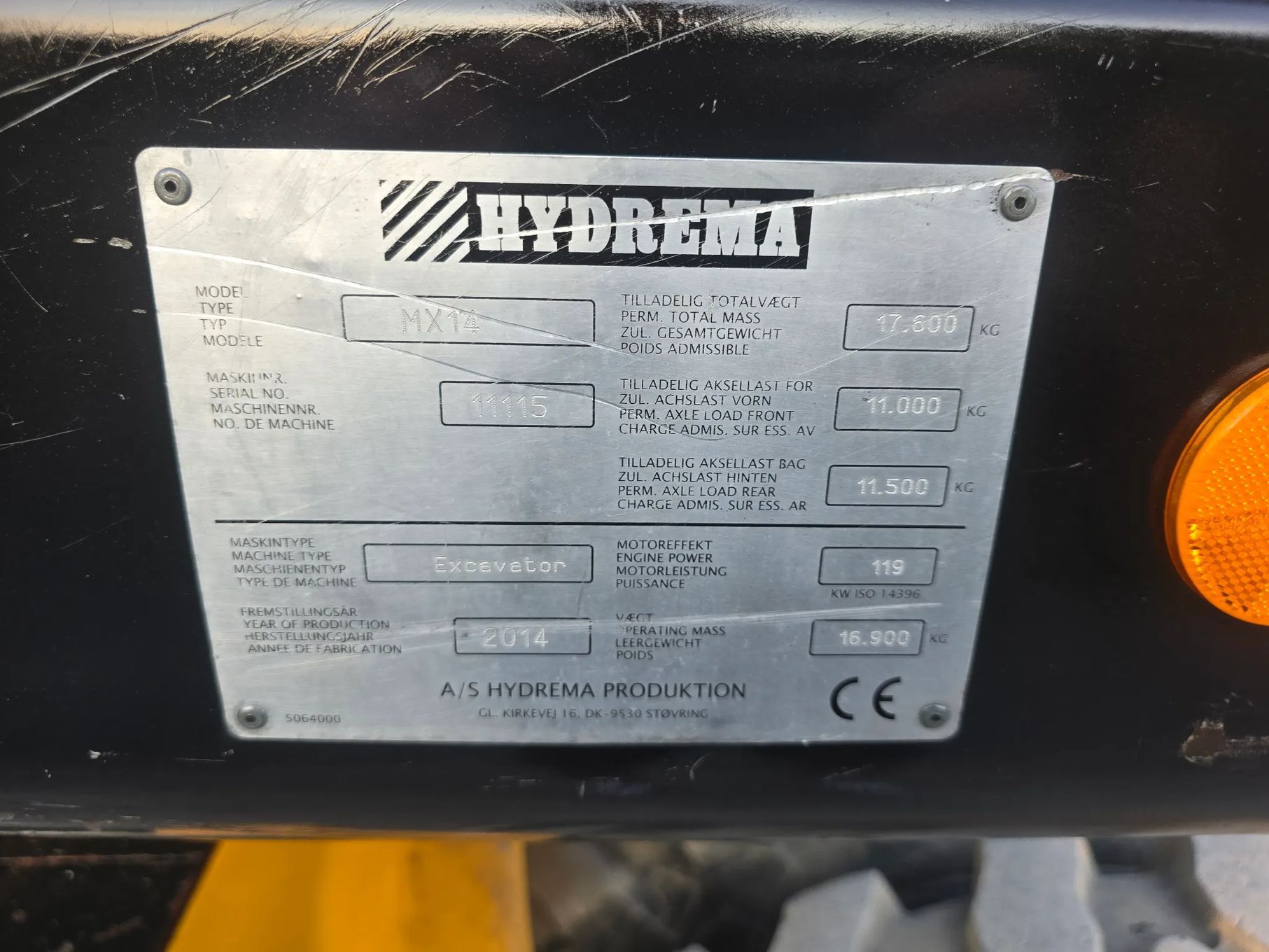 Hydrema MX 14 Roto SVAB  Koparka kołowa 16 ton. Super stan. Głowica+Szczypce