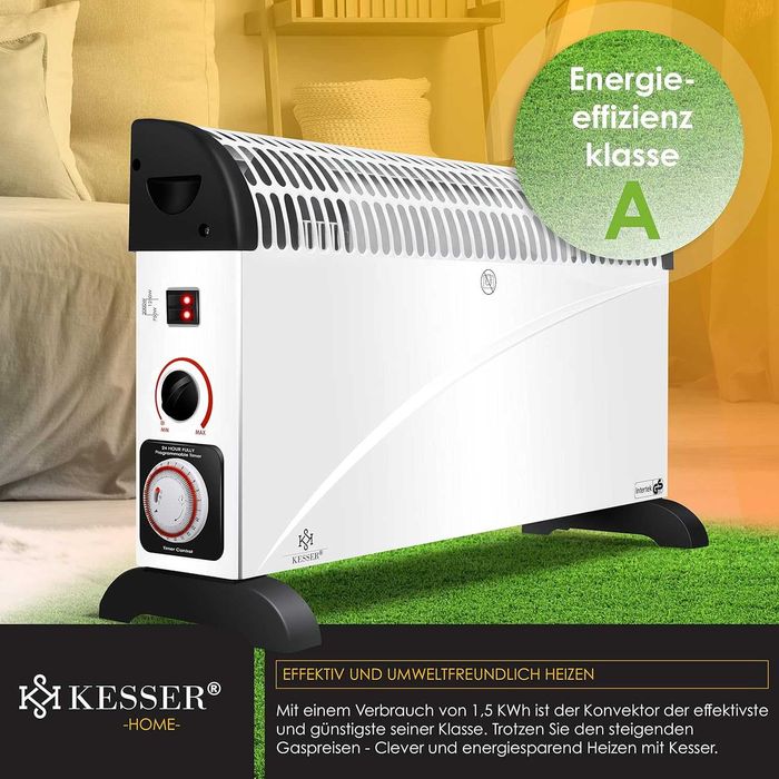 KESSER Konwektor grzejnik 2000 W, 24-godzinny zegar
