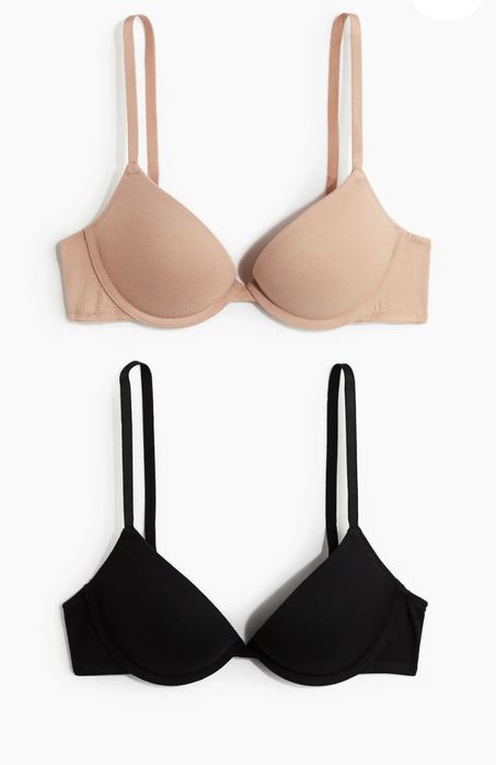 2 Бюстгальтери бавовняні H&M 75 B