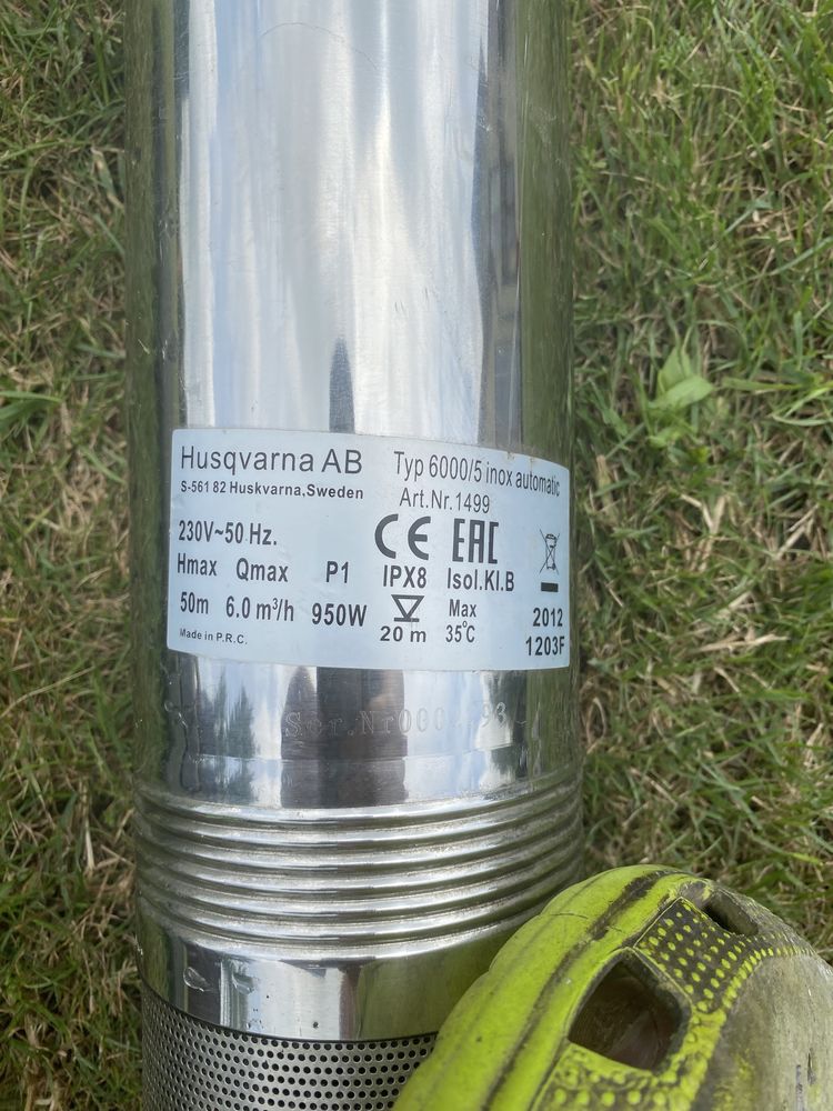 Pompa głębinowa husqvarna 6000/5 inox 950w uszkodzona
