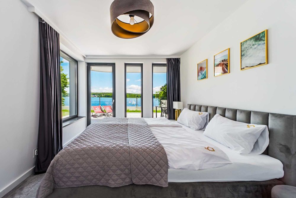 Duży apartament 8os nad jeziorem z jacuzzi sauna, domek mazury nocleg