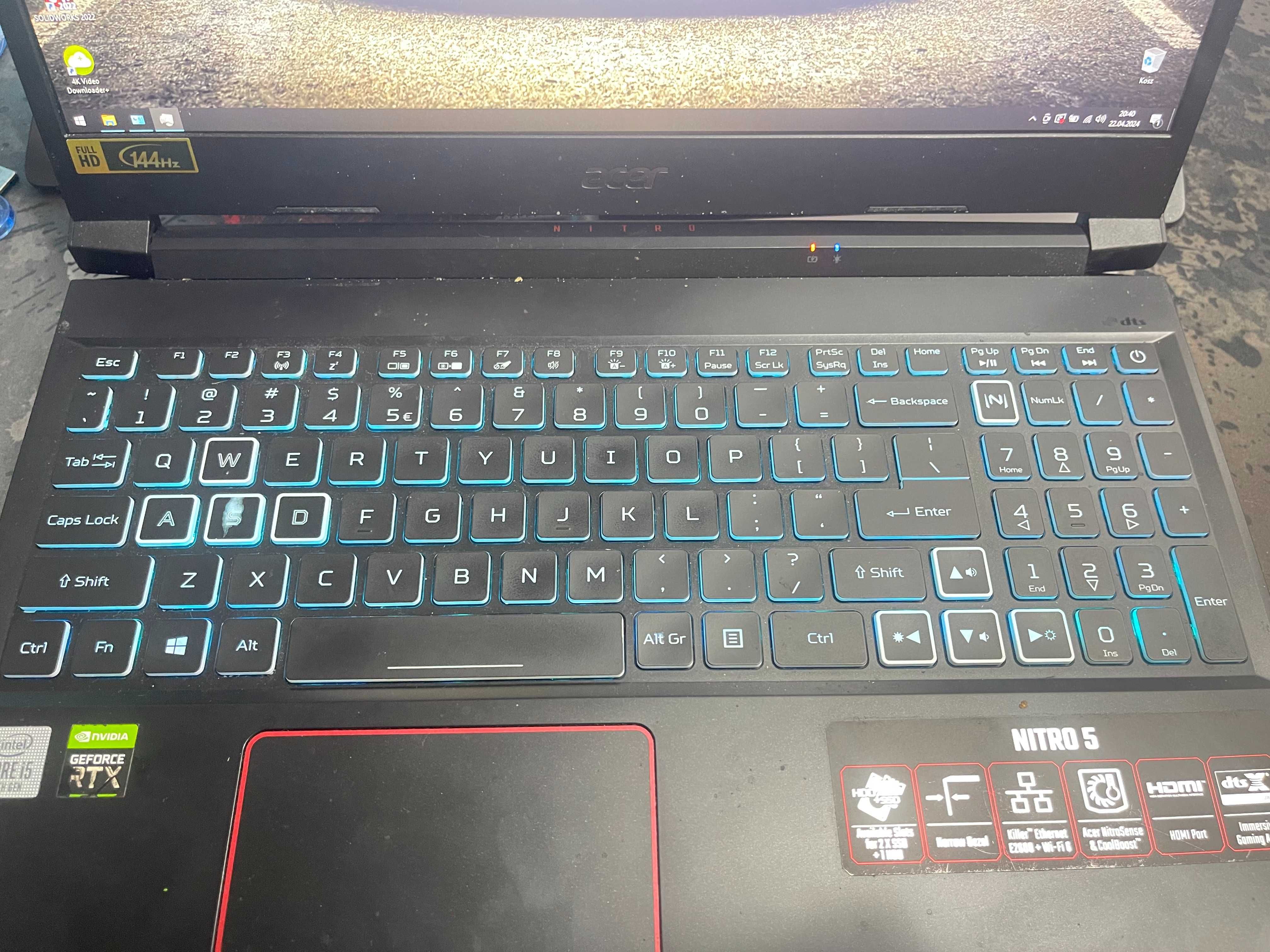 Tylko Teraz! Gamingowy Laptop Acer Nitro V i5-10gen, RTX 32GB, 2TB SSD