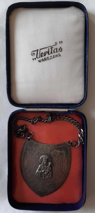 Stary Ryngraf Patriotyczny Matka Boska Orzeł w Koronie