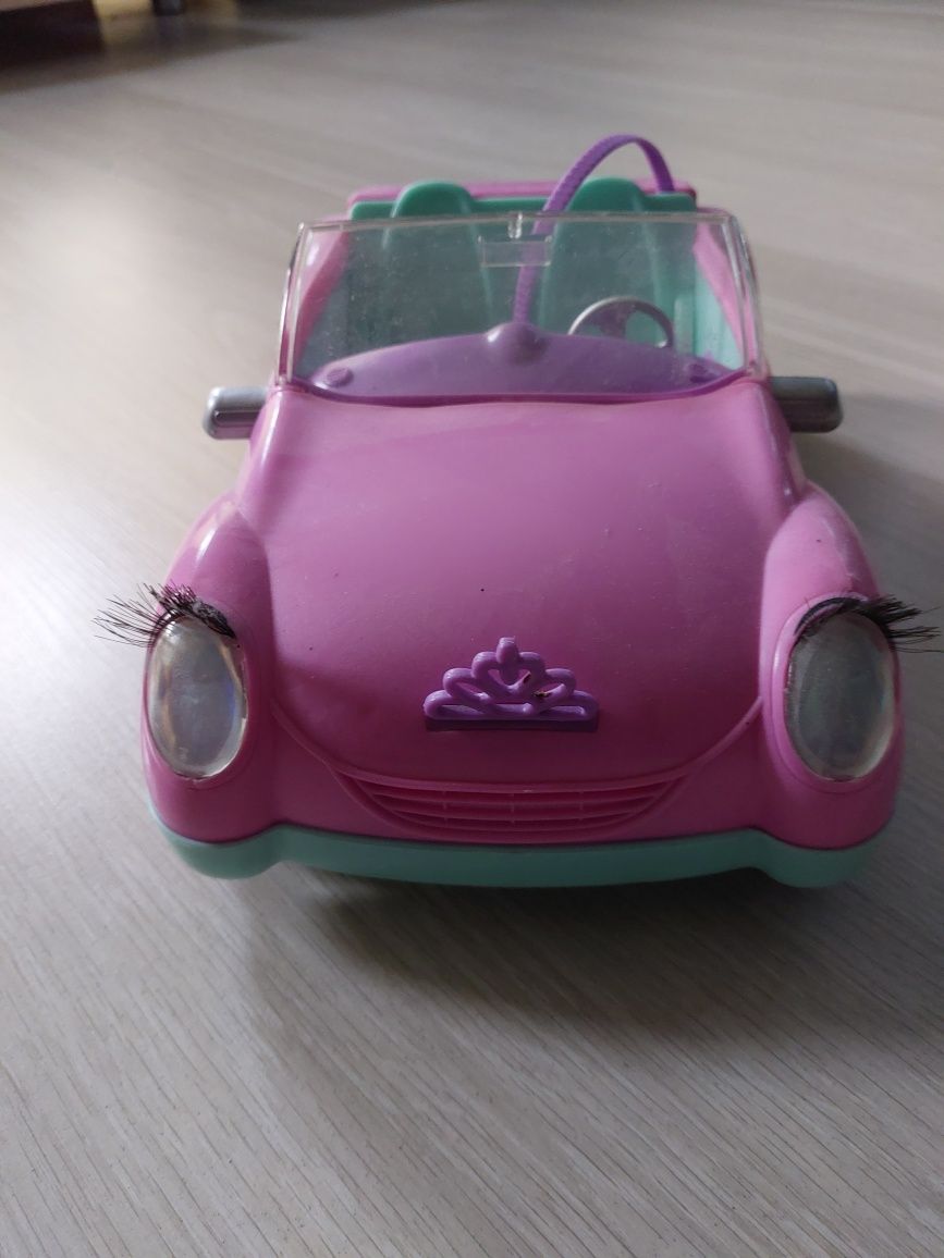 Autko dla lalek Barbie różowe cabrio