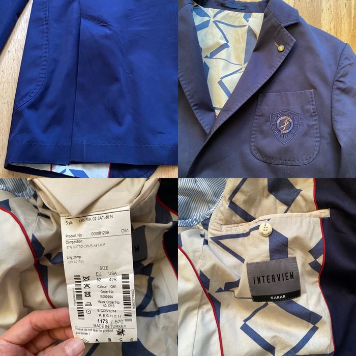 Bawełniana marynarka z podwójnym splotem M 52 Interview Sarar