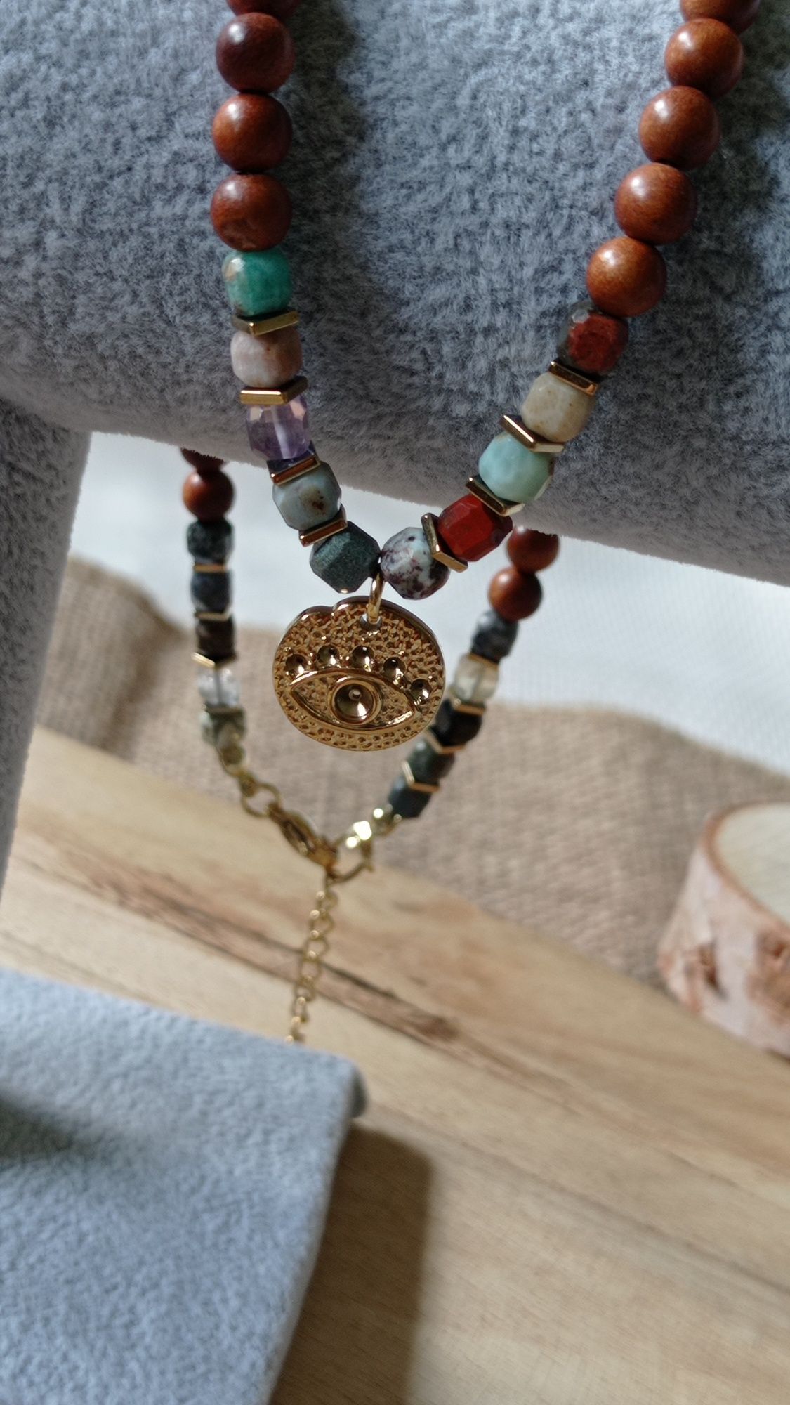 Naszyjnik damski w stylu Boho z zawieszką okiem