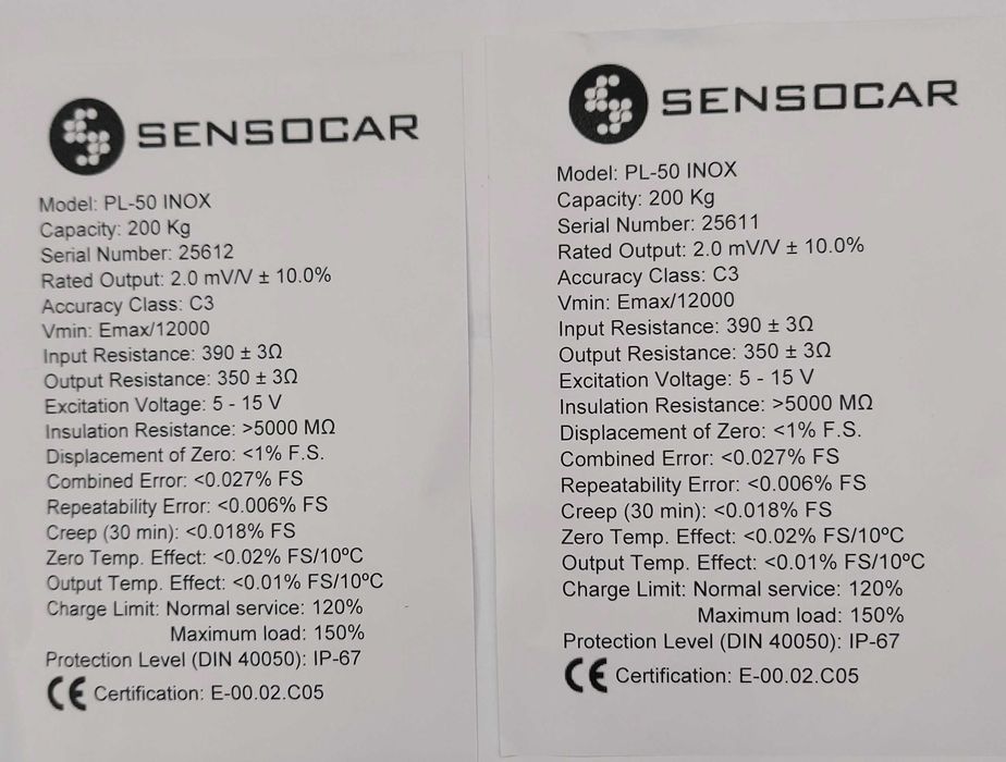 тензодатчики sensocar  PL 50/BS-1  (100-200кг)