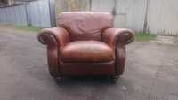 Fotel skórzany skóra naturalna Old leather vintage