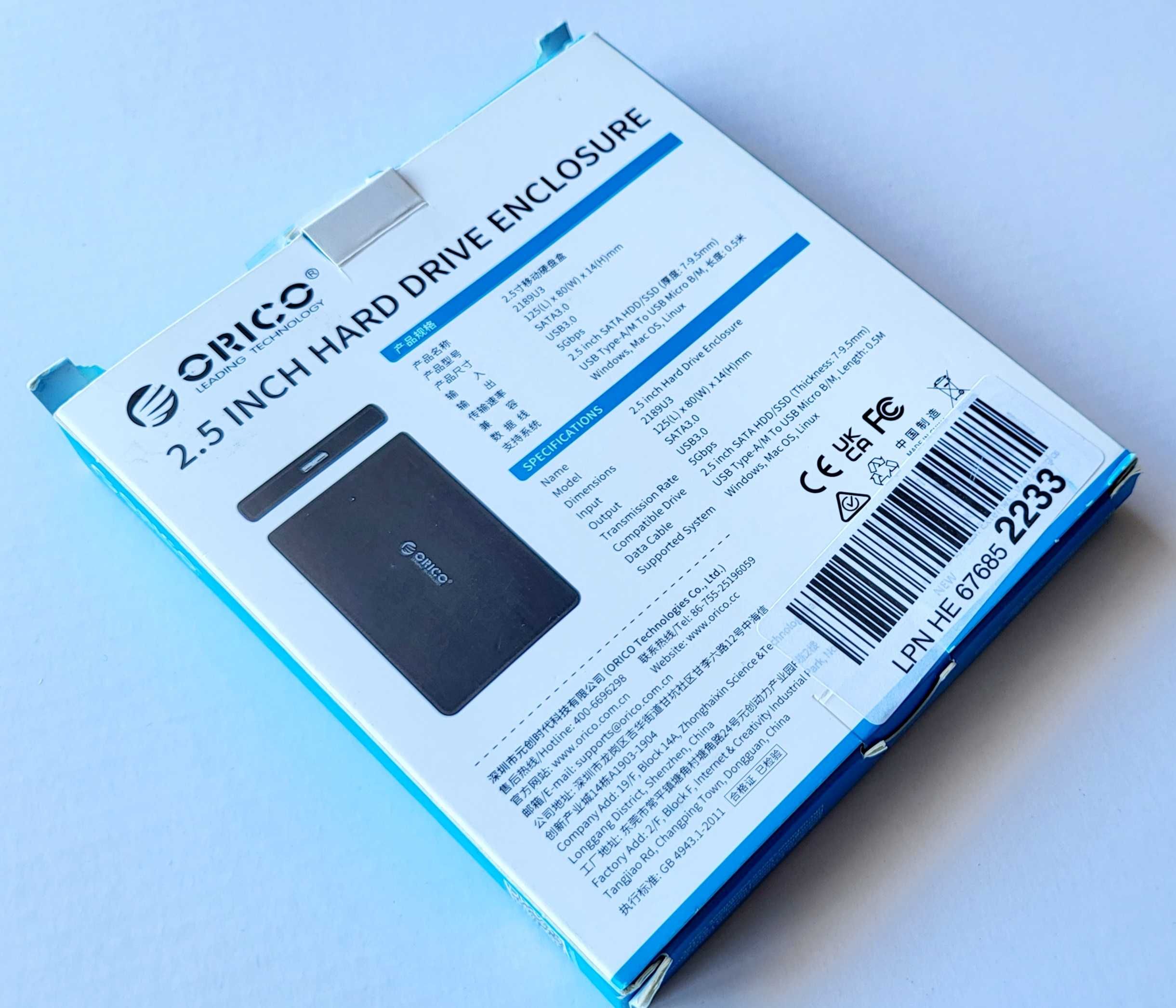 Disco Externo SSD 256 GB  [USB 3.0] - CRUCIAL BX em cx . ORICO