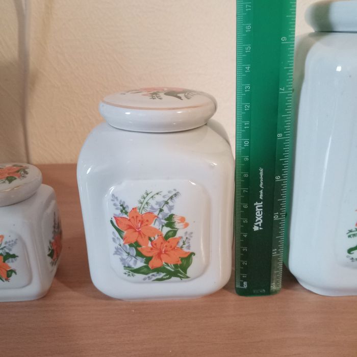 Ёмкость для сыпучих,  3 шт, фарфор